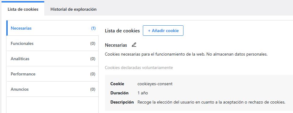 lista de cookies